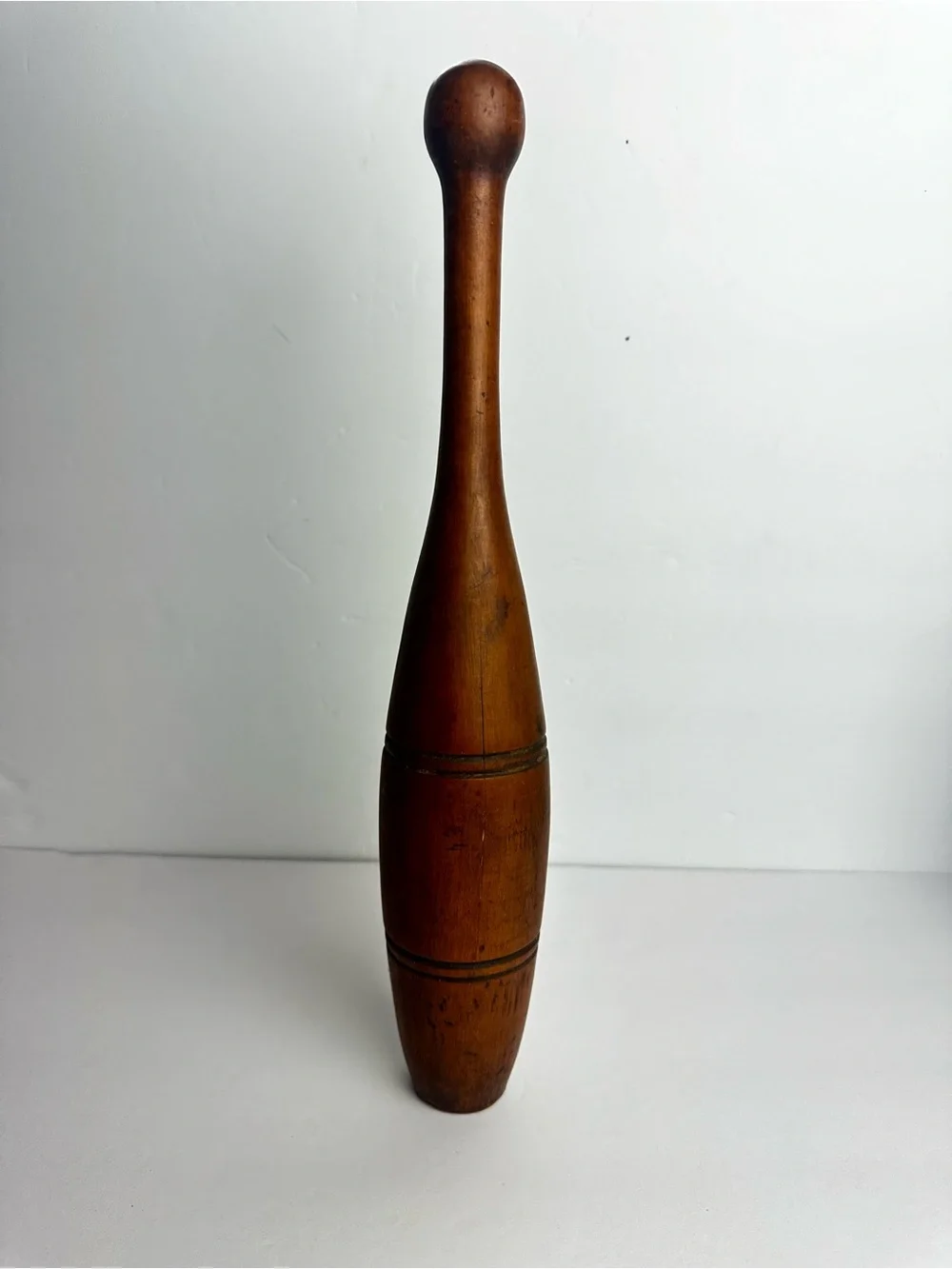 Vintage Wooden Juggling Pin Exercise Primitive Aged Brown Decor Antique